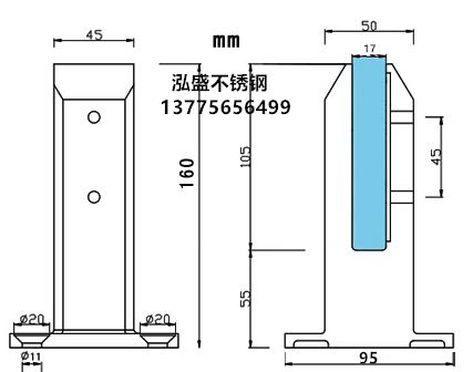 不锈钢玻璃扶手大样图