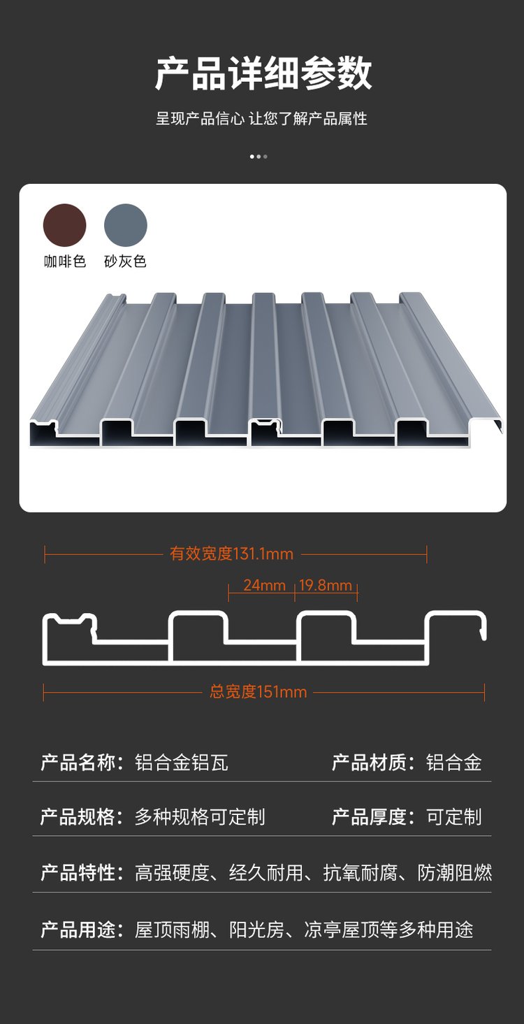 铝合金隔热铝瓦多少钱一平方,能使用多少年房顶不漏呀?