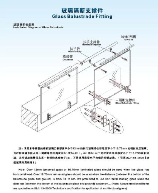 玻璃护栏立柱的安装方法图解