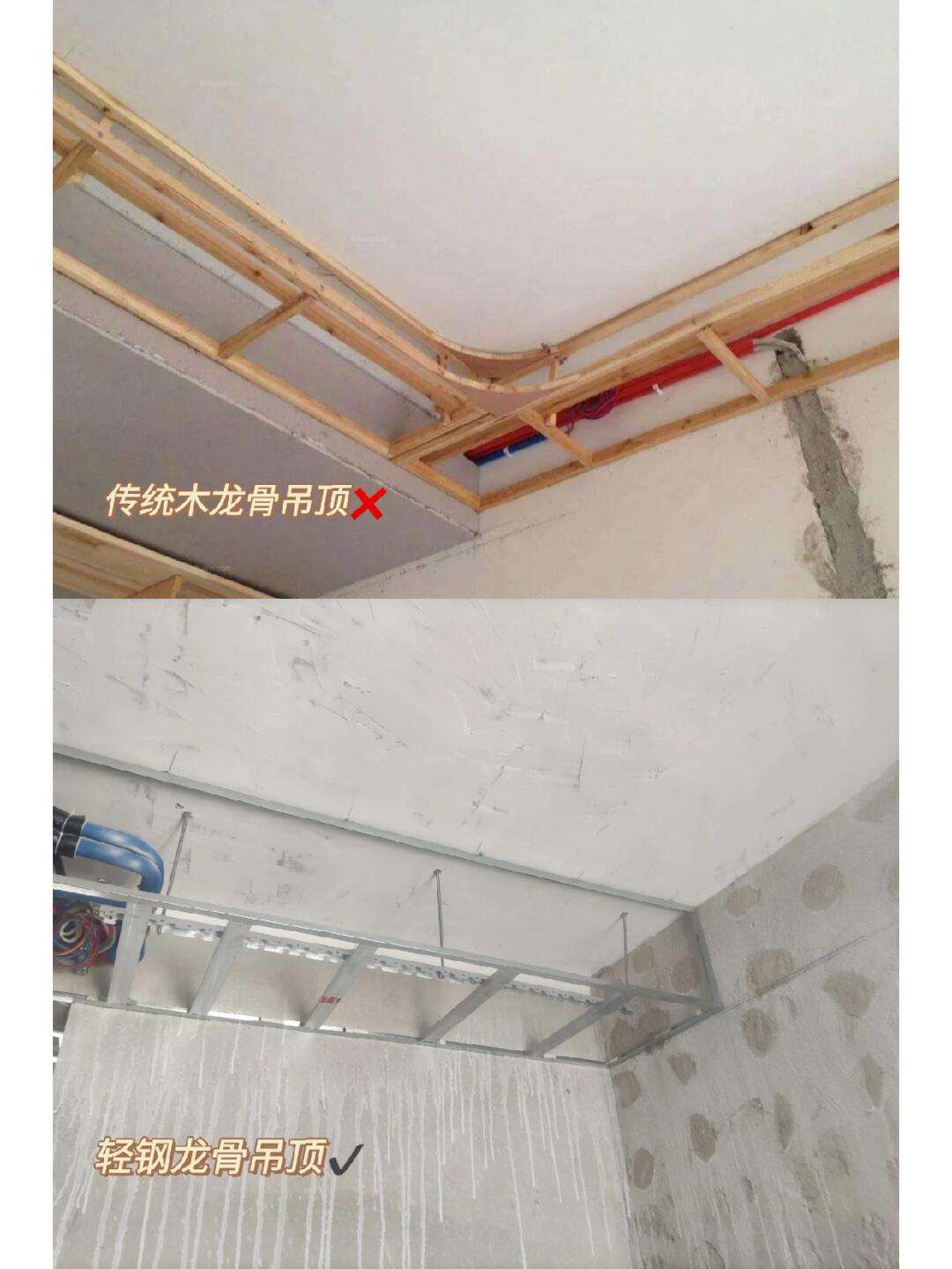 石膏板吊顶龙骨结构图图解